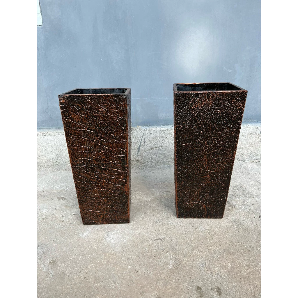 Tall Faux Monstera Deliciosa Plant (55") - 24 Real-Touch Leaves with Textured Planter detail view