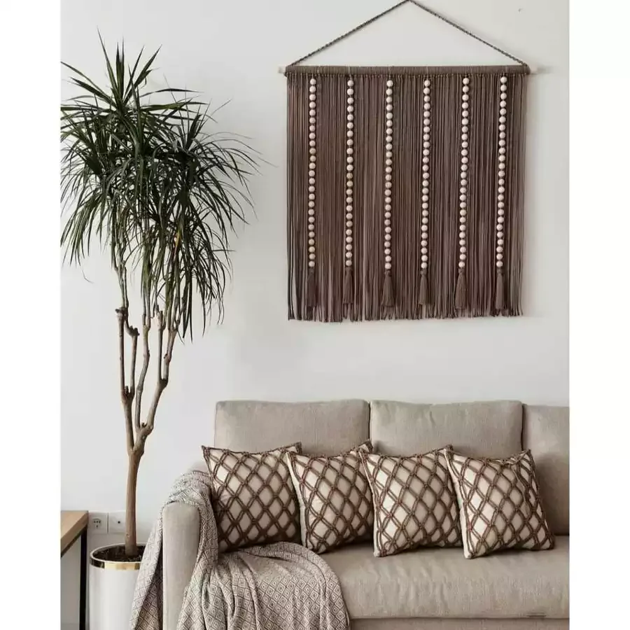 Large Macramé Wall Hanging Set – Boho Leaf & Fringe Bundle