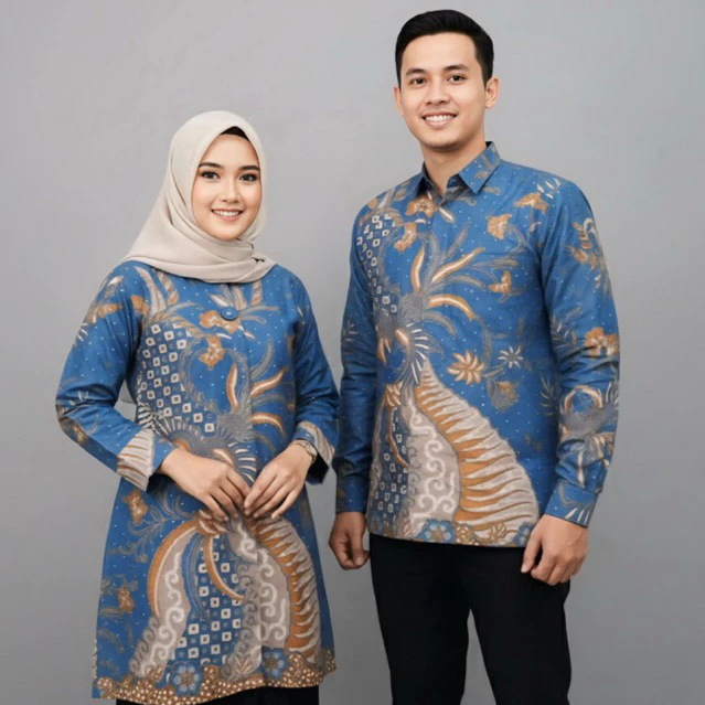 Nusa Weave Studio Denim Phoenix Couple Batik Set